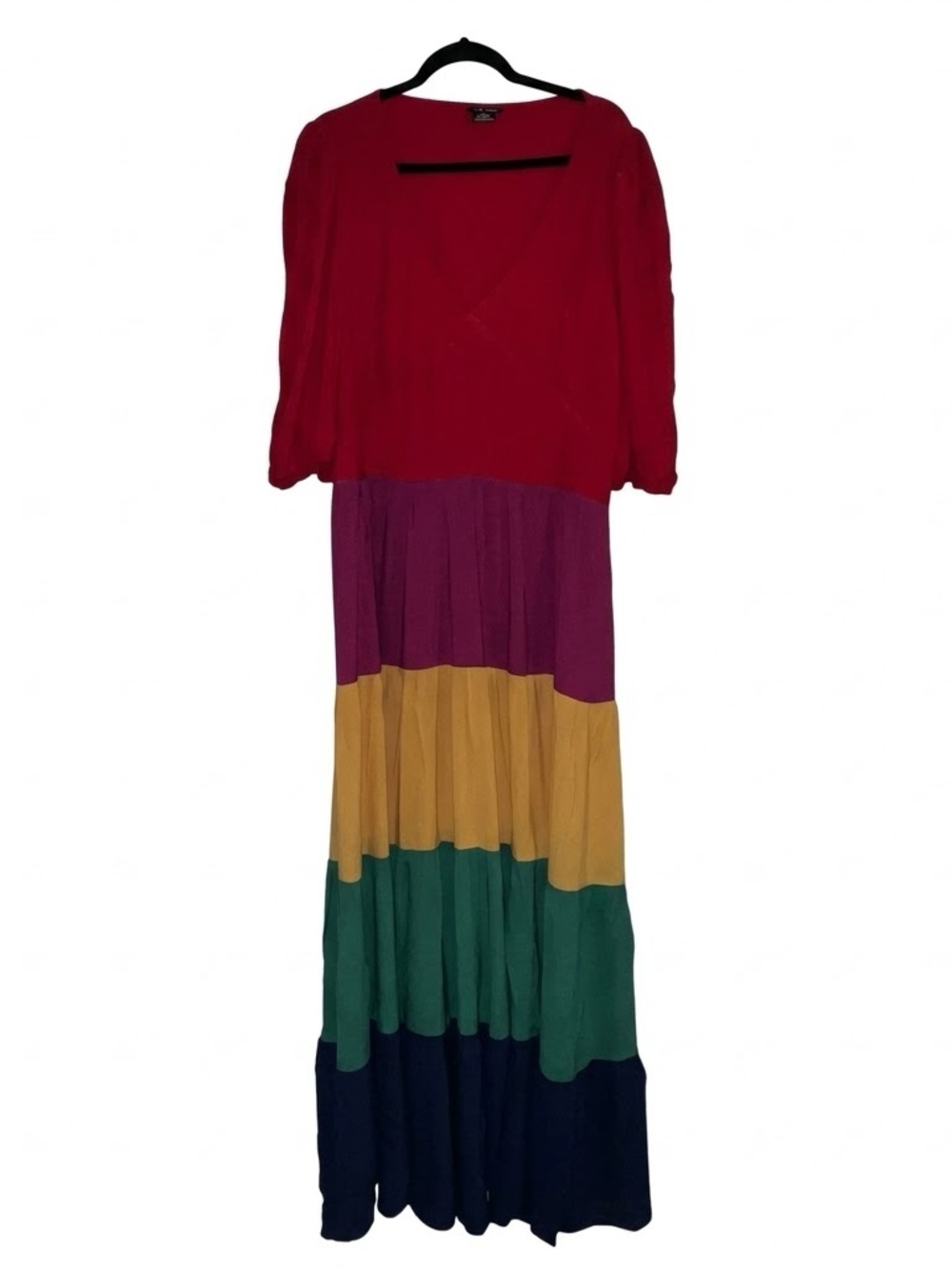 City Chic Multi-Color Tiered Maxi Dress — Red, Purple, Mustard, Green, Navy